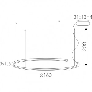 Dimensioni lampadario a sospensione Leggera 4